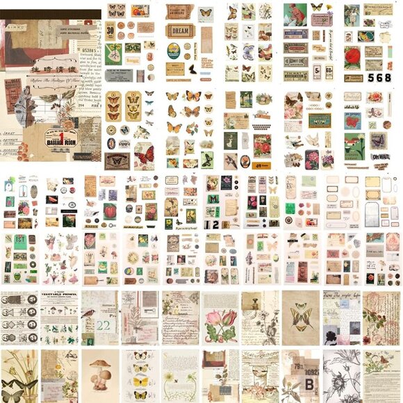 Other - 410 Aesthetic Scrapbook Stickers, Vintage Stickers for journaling 20 Scrapbook P
